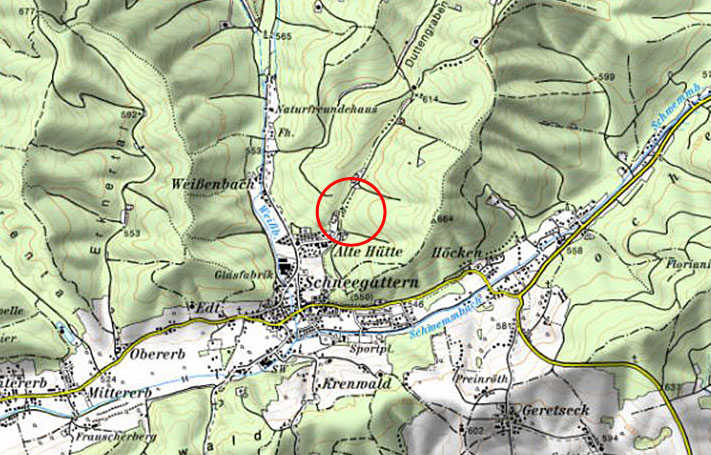 Rückhaltebecken Schneegattern-Alte-Hütte - Karte
